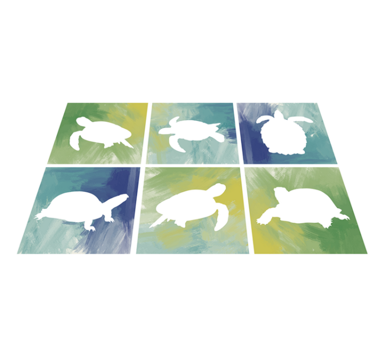 Vinyl Teppich Tiere schildkröten-silhouette-mosaik - TenStickers