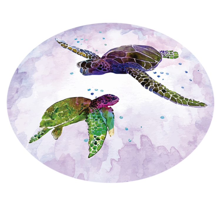 Vinyl Teppich Tiere Schildkröten Gemälde - TenStickers