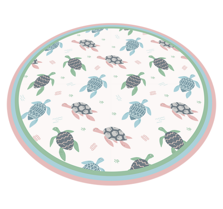 Vinyl Teppich Kinderzimmer Schildkröten Pastell Farben - TenStickers