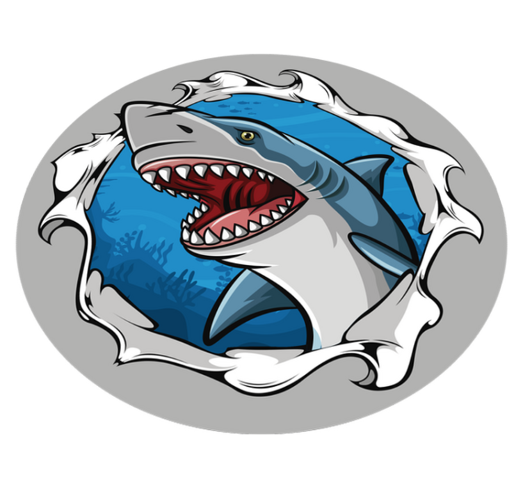 Vinyl Teppich Kinder hai-abbildung - TenStickers