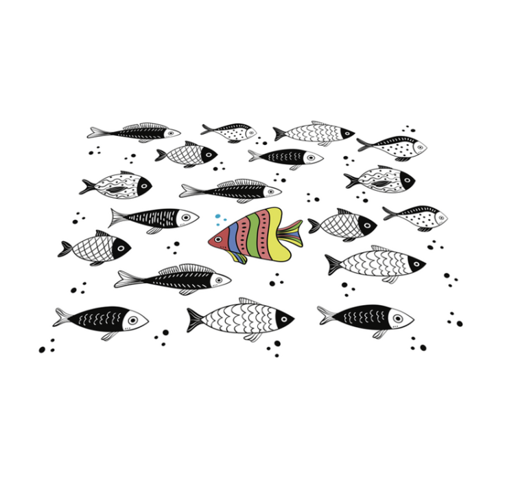 Vinyl teppich tiere mit fischmuster - TenStickers