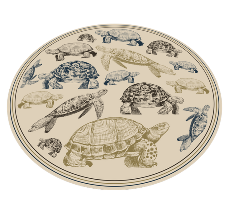 Vinyl Teppich Tiere schildkrötenillustrationen - TenStickers