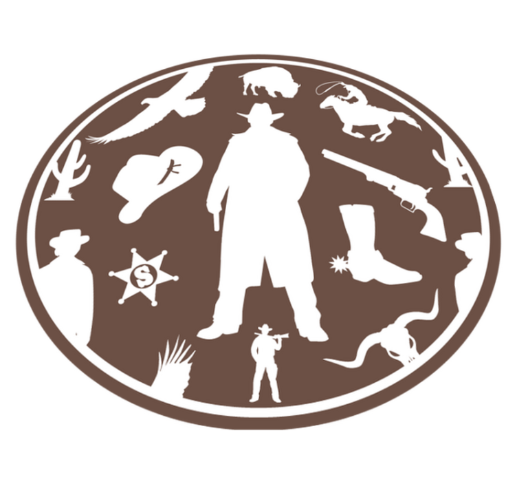 Vinyl Teppich Kinderzimmer cowboy-silhouette - TenStickers