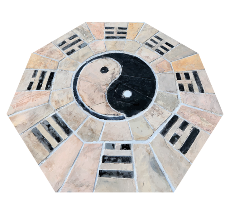Vinyl Teppich Mosaik yin-yang-Muster - TenStickers