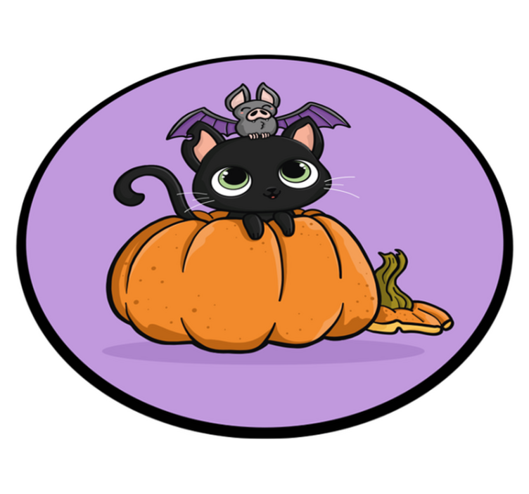 Vinyl teppich halloween fledermaus katze - TenStickers