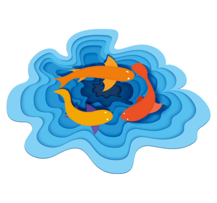 Vinyl Teppich Tiere wasser-koi-muster - TenStickers