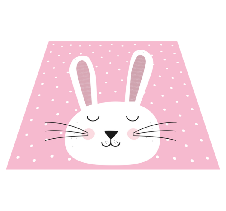 Vinyl Teppich Baby hase mit tupfen - TenStickers