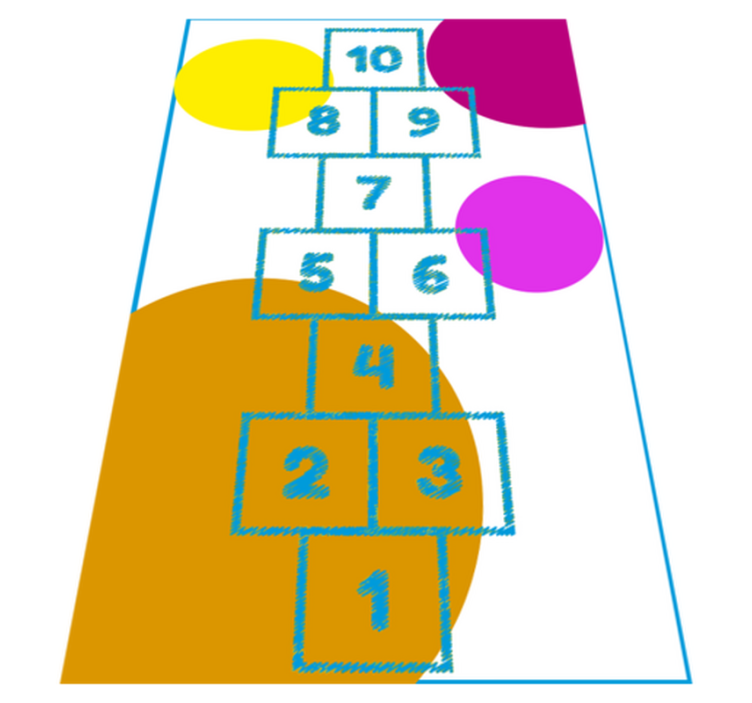 Vinylteppich spiele Kinder hüpfen spiel vinyl teppich - TenStickers