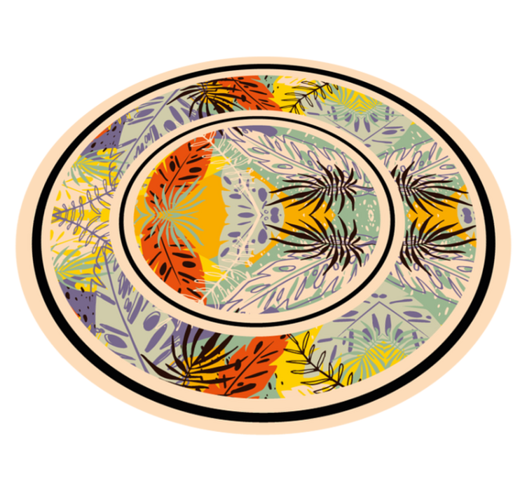 Vinyl Teppich Blumen botanisches kreismotiv - TenStickers