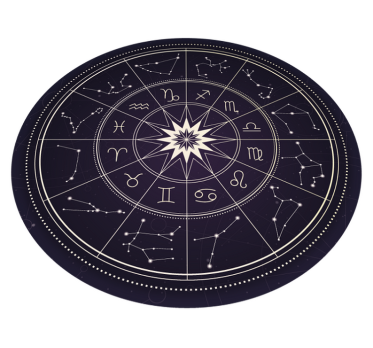 Vinyl Teppich rund astrologischer kompass - TenStickers