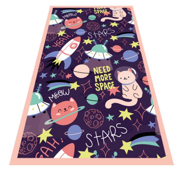 Vinyl Teppich Kinder spielbereich mit weltraumthema - TenStickers