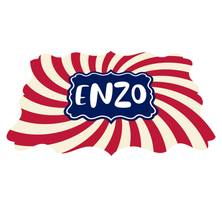 Vinyl Teppich mit Namen personalisierte streifen - TenStickers