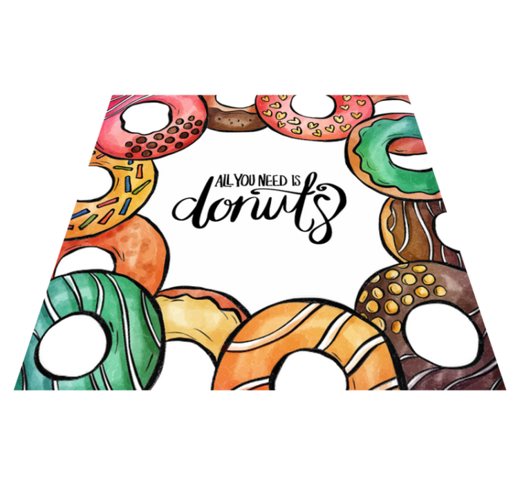 Vinyl Teppich Spruch brauche donuts-design - TenStickers