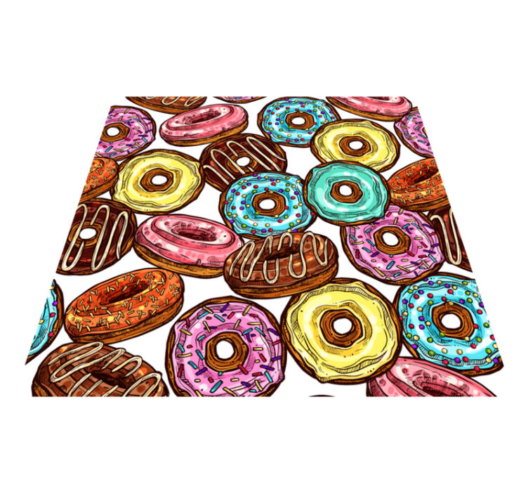 Vinylteppich kindlich bunte donut-sammlung - TenStickers