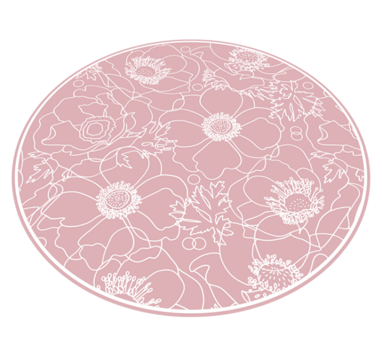 Vinyl Teppich Blumen florales umrissmotiv - TenStickers