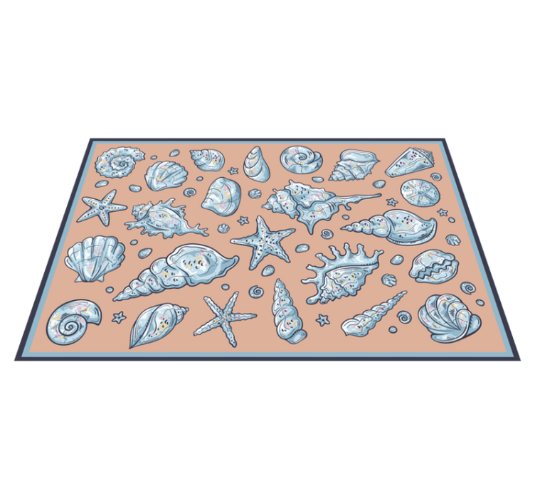 Vinyl Teppich Natur muschelillustrationen - TenStickers