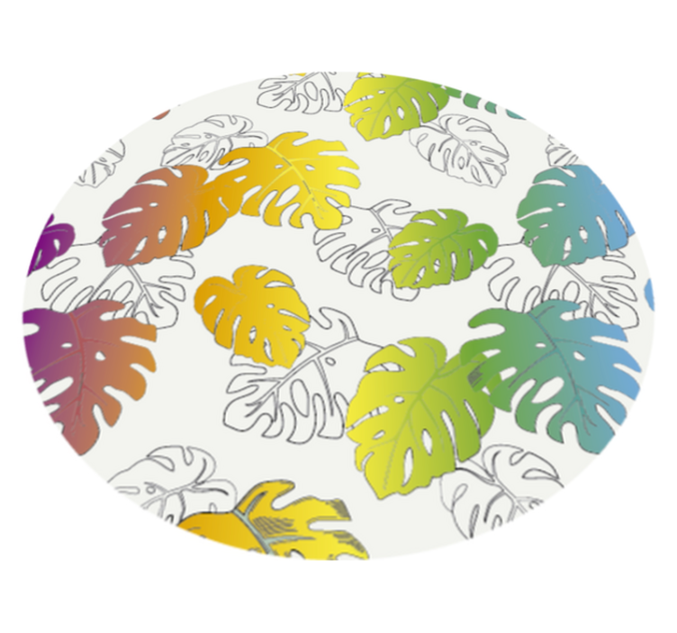 Vinyl Teppich Blumen tropisches Kreismuster - TenStickers