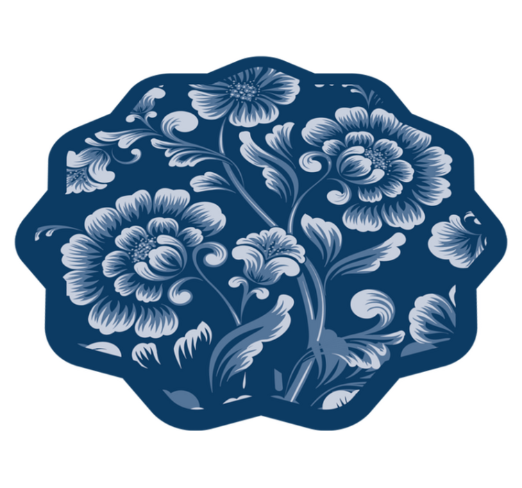 Vinyl teppich blumen mit floralem akzent - TenStickers