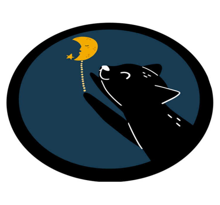 Vinyl Teppich Kinderzimmer mondscheinkatze - TenStickers