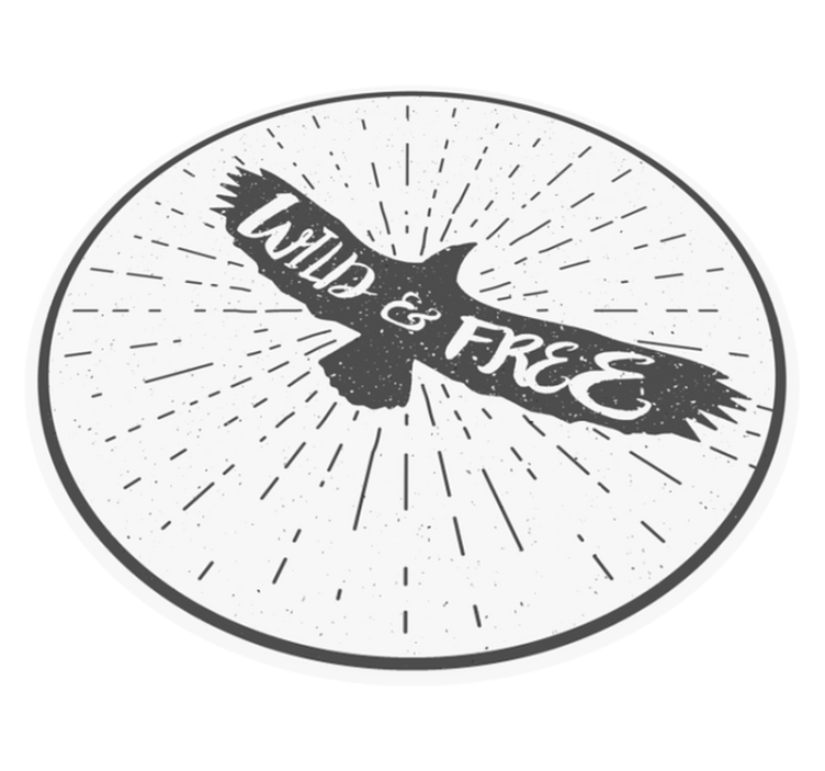 Vinyl Teppich Spruch wild&free circle - TenStickers
