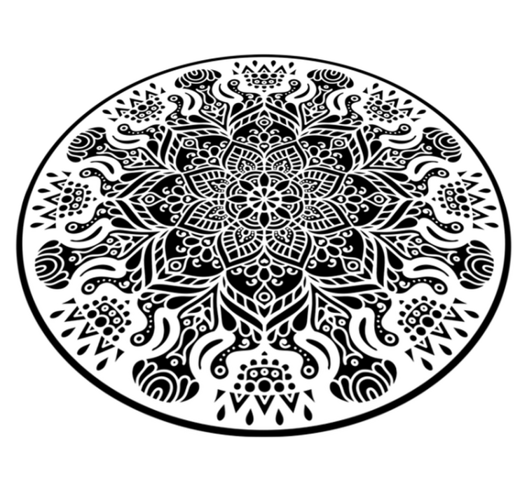 Vinyl teppich mandala mit filigranem design - TenStickers