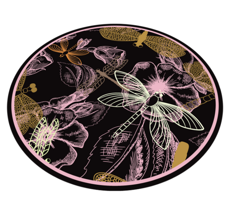 Vinyl Teppich Blumen botanische insektenbilder - TenStickers