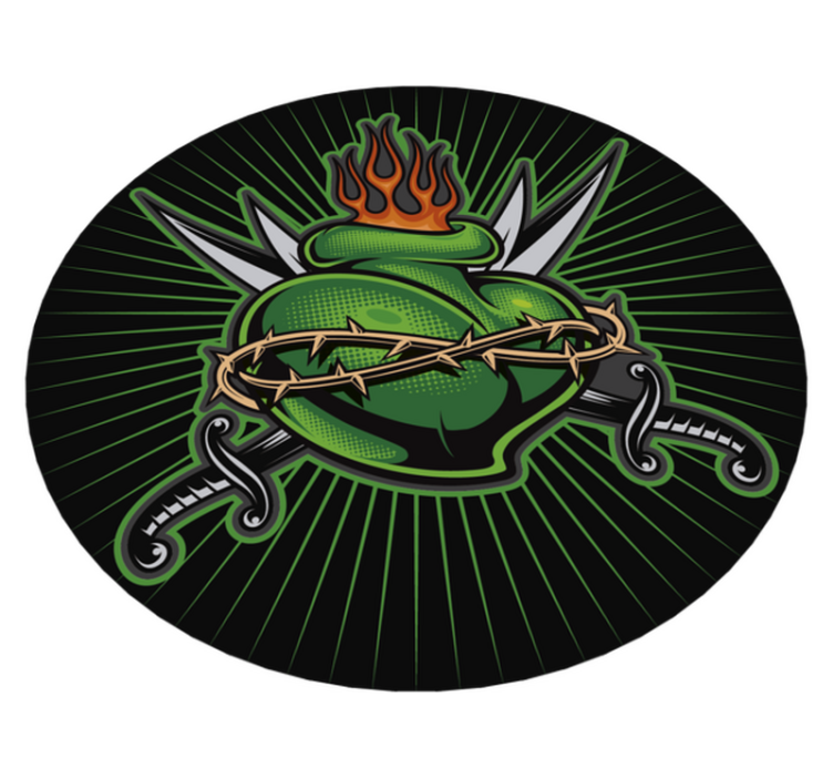 Vinyl Teppich Spiele feuriges schwert herz - TenStickers