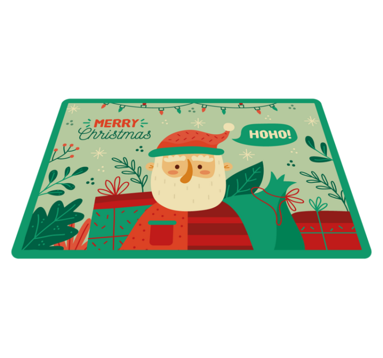 Vinyl teppich weihnachten mit festlicher santa illustration - TenStickers