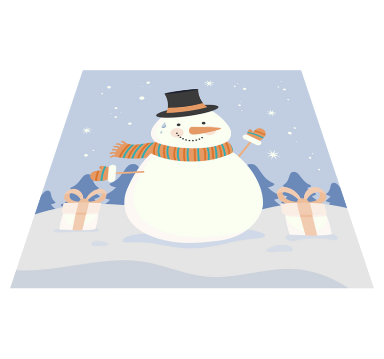 Vinyl Teppich Weihnachten schneemannfeier - TenStickers