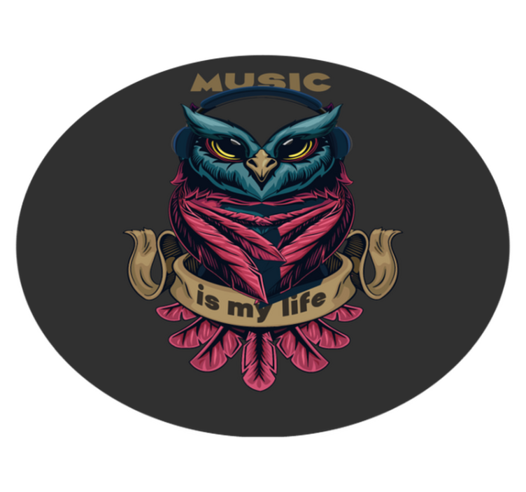 Vinyl Teppich Jugendzimmer eule musik emblem - TenStickers