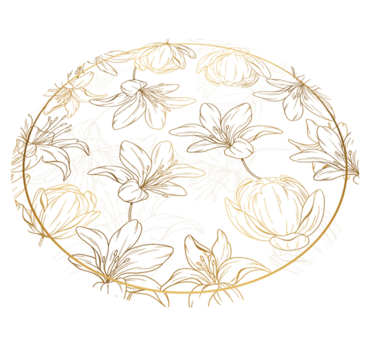 Vinyl Teppich Blumen florales kreismuster - TenStickers