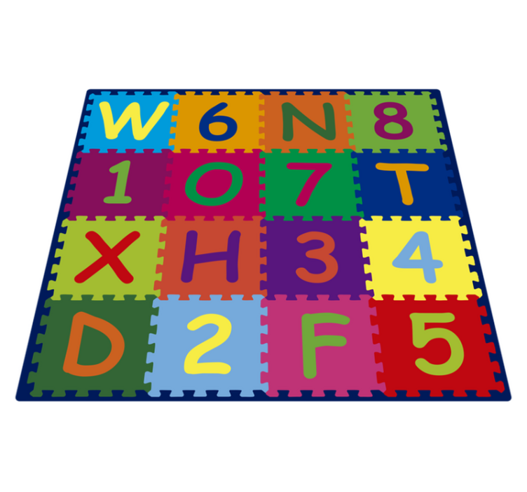 Vinyl teppich alphabet als puzzle gestalten - TenStickers