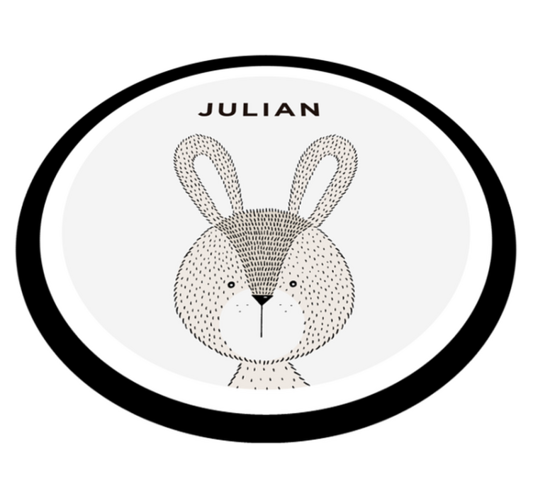Vinyl Teppich Baby personalisierter hase - TenStickers