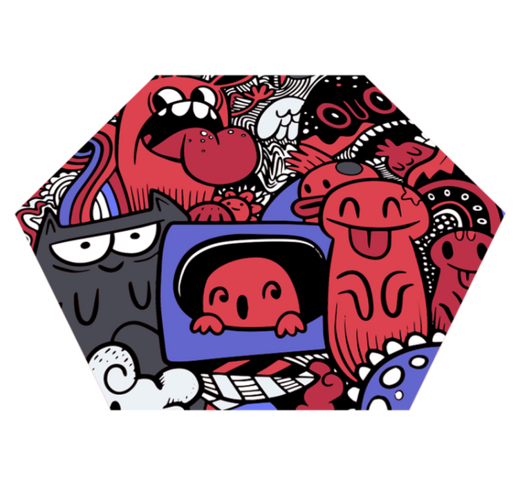 Vinylteppich kindlich verspielte monster kunstwerke - TenStickers