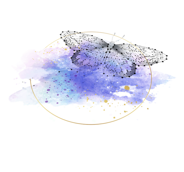 Vinyl Teppich Blumen schmetterling aquarell - TenStickers