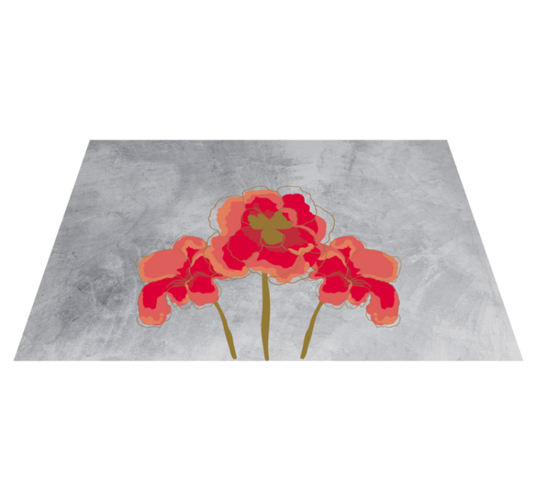 Vinyl Teppich Blumen blumenblütentrio - TenStickers