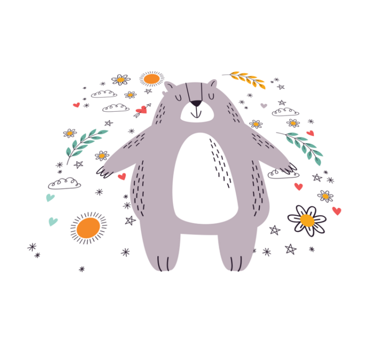 Vinyl Teppich Kinder wunderliche bärenillustration - TenStickers