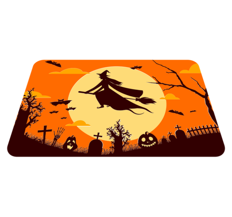Vinyl teppich halloween mit gruseliger silhouette - TenStickers