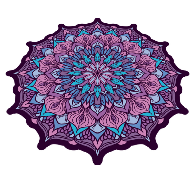Vinyl teppich mandala mit filigranem mandala-detail - TenStickers