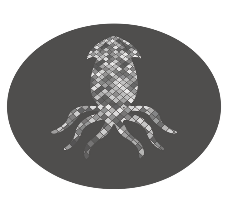 Vinyl Teppich Fliesenoptik mosaik tintenfisch silhouette - TenStickers