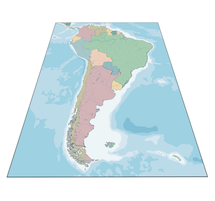 Vinyl Teppich Weltkarte kartografische abbildung - TenStickers