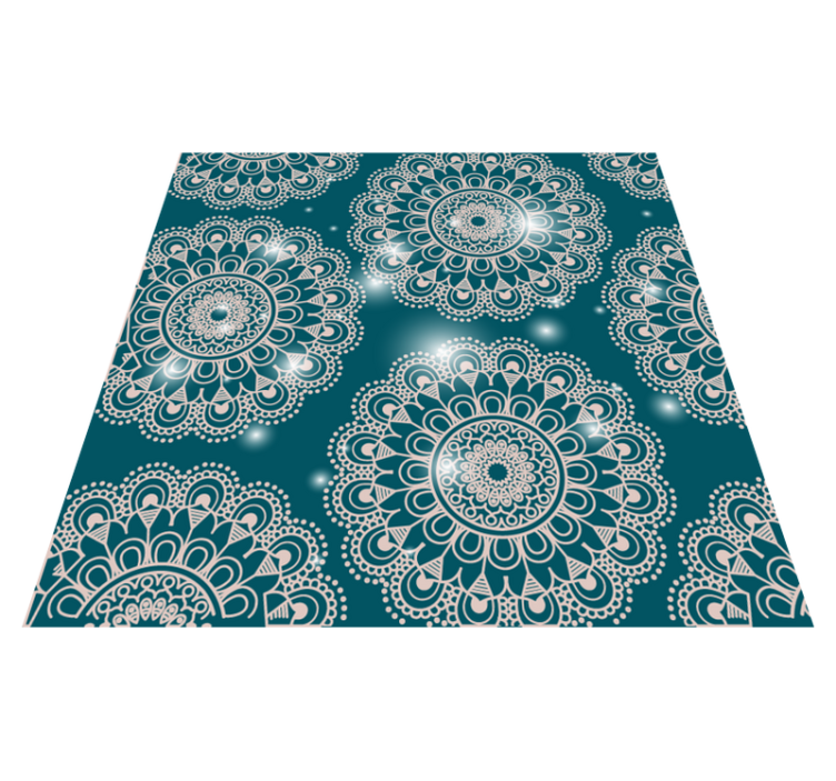 Vinyl Teppich Mandala blaues magisches muster - TenStickers