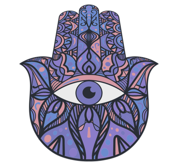 Vinyl Teppich Mandala hamsa hand motiv - TenStickers