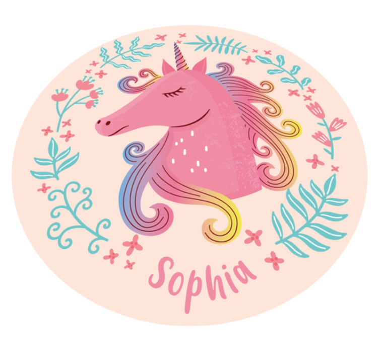 Vinyl Teppich mit Namen einhorn märchen - TenStickers