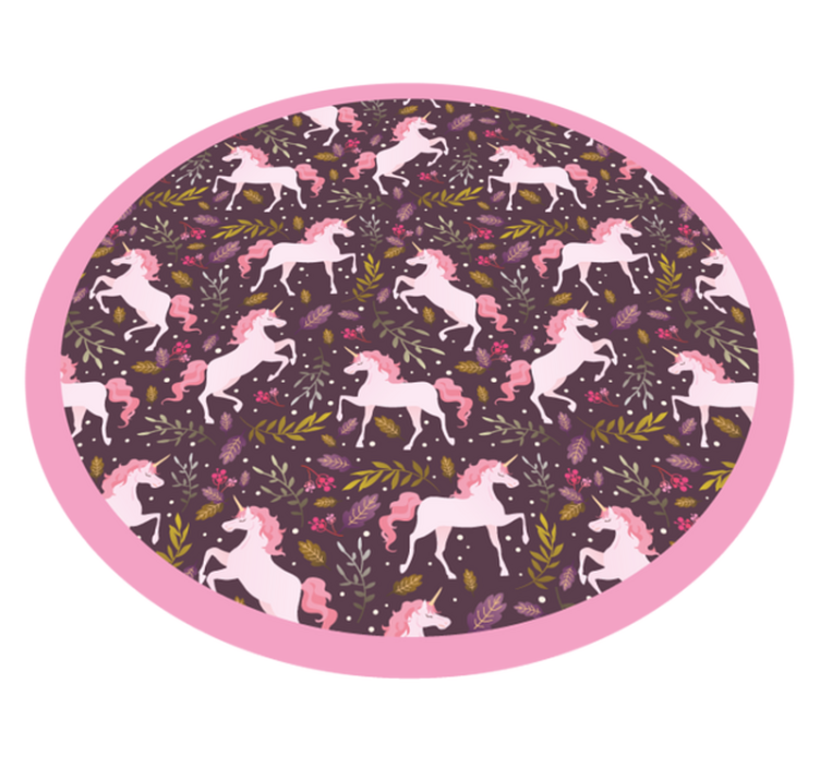 Vinyl Teppich Tiere einhorn muster kreis - TenStickers