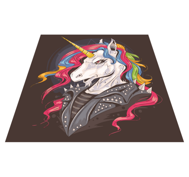 Vinyl Teppich Tiere punk-einhorn - TenStickers