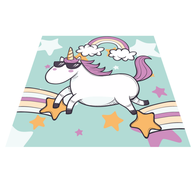 Vinylteppich kindlich einhorn regenbogen - TenStickers