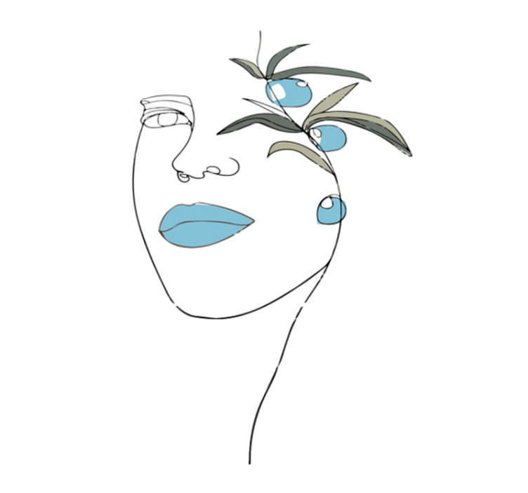 Vinyl Teppich Blumen florale strichzeichnungen - TenStickers