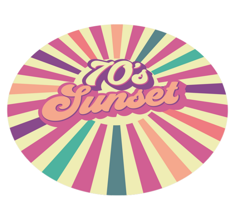 Vinyl Teppich Spruch sonnenuntergangsstimmung der 70er - TenStickers