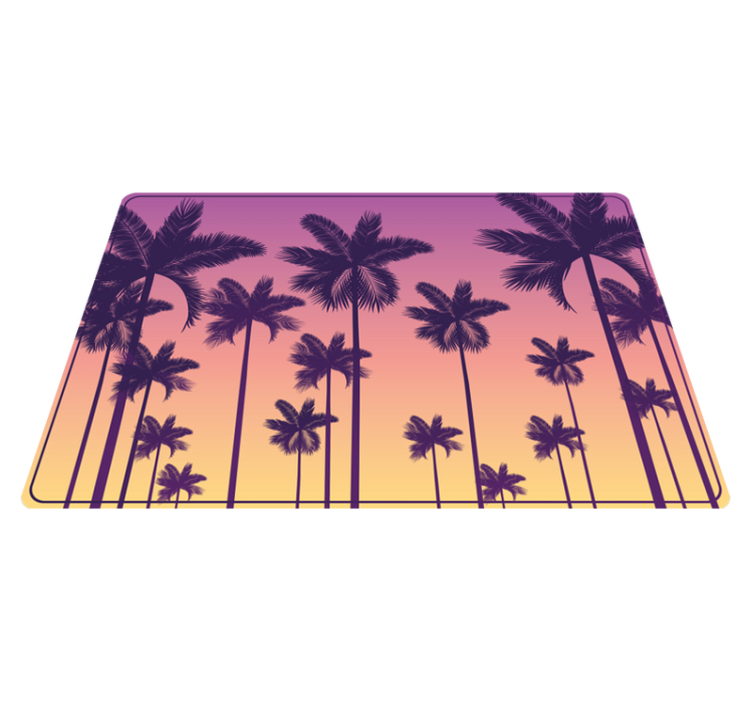 Vinyl Teppich Natur tropische sonnenuntergangssilhouette - TenStickers